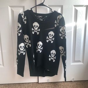 Aqua Skull Sweater
